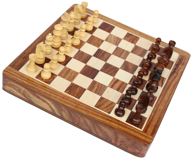Medieval Replicas Limited Stock - Chess Set 12x12 Magnetic Chess Set Standard Board Game with Chessmen Storage Drawer Handmade in Fine Wood - Non-Folding - Image 2